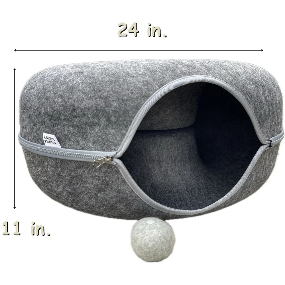 Large Cat Tunnel Bed for Cats, Scratch Resistant
